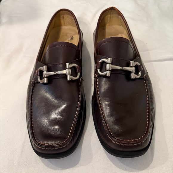 Salvatore Ferragamo Men's Brown Leather Shoes Size 8